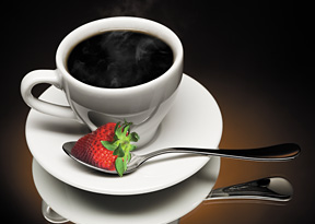 coffee and strawberry - Copyright – Stock Photo / Register Mark