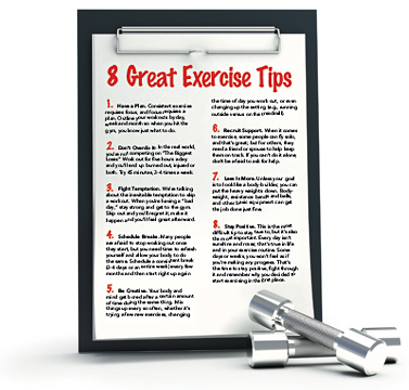 8 Great Exercise Tips - Copyright – Stock Photo / Register Mark