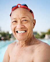 Eldery by the pool - Copyright – Stock Photo / Register Mark