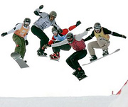 Marc Schulz competing in snowboard racing. - Copyright – Stock Photo / Register Mark