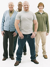 Four healthy men of varying age and race. - Copyright – Stock Photo / Register Mark