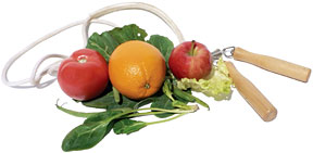 Fruits and jump rope - Copyright – Stock Photo / Register Mark