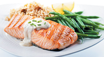 salmon dinner - Copyright – Stock Photo / Register Mark