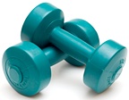 A pair of dumbbell weights. - Copyright – Stock Photo / Register Mark