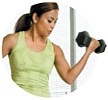 Woman lifting a barbell. - Copyright – Stock Photo / Register Mark
