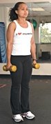 Chelsea Cooper demonstrates lunges. - Copyright – Stock Photo / Register Mark