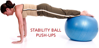 stability ball push-ups - Copyright – Stock Photo / Register Mark