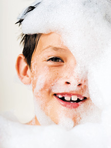 boy bubble bath - Copyright – Stock Photo / Register Mark