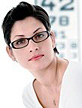 Woman with eye glasses and eye chart. - Copyright – Stock Photo / Register Mark