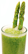 A glass of blended green vegetables. - Copyright – Stock Photo / Register Mark