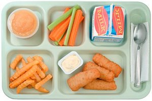 Cafeteria tray full of food. - Copyright – Stock Photo / Register Mark
