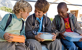 kids eating lunch - Copyright – Stock Photo / Register Mark