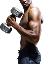 Man workout with dumb bell - Copyright – Stock Photo / Register Mark
