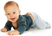 A baby trying to crawl. - Copyright – Stock Photo / Register Mark