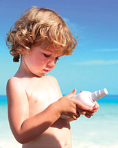 Kid and Sunscreen - Copyright – Stock Photo / Register Mark